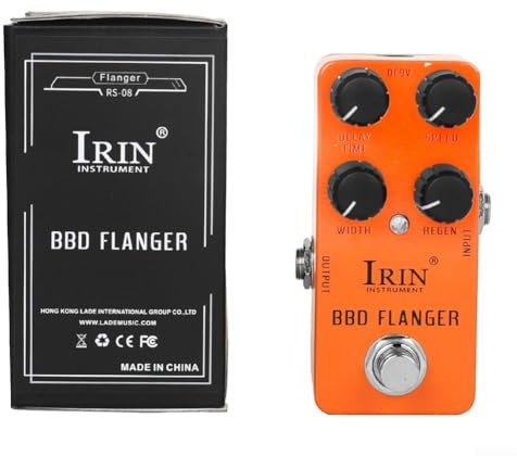Pedale per effetti per chitarra con Wah, Distortion, Overdrive, Delay, Reverb e Compressor per musicisti (RS08 Orange)