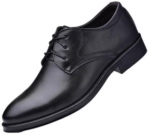 Hixingo Chaussures Habillées Oxford en Cuir pour Homme, Chaussures Ville Homme 38-49 EU Derby Masculin Basse Business en Cuir Confortable Antidérapantes pour Mariage, Officiel (2069 Noir,49)