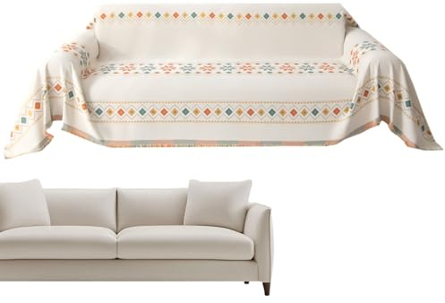 Genérico Cubresofá Boho | 300x180 cm Reversible Protectora de Muebles,Cubresofá Suave,para Inquilinos Propietarios Salón Dormitorio Despacho Oficina Casa Hotel Estudio