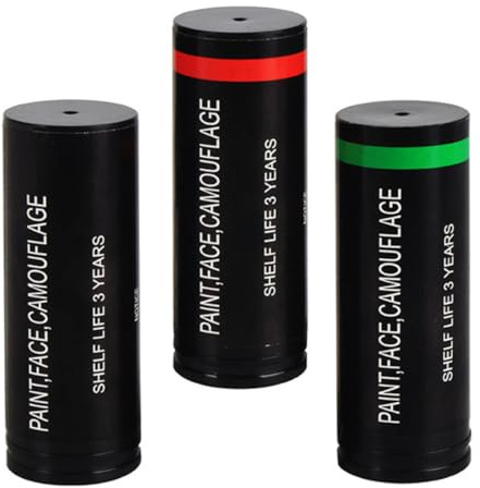 ADOCARN Lot de 3 Peintures Faciales Camouflage Extérieur, Crème Camouflage Forêt Militaire à Trois Couleurs, Maquillage Corps Visage Solide et Portable pour Chasse et Activités Outdoor