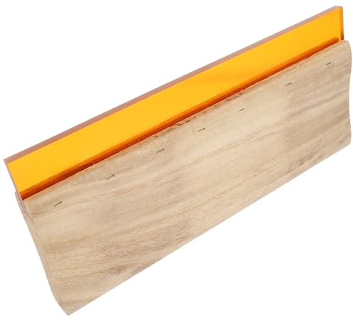 SHERCHPRY Raspador para Serigrafía de Caucho Mango de Madera 24 Cm, Escobilla Resistente para Impresión Textil y Manual, Placa de Rayado de Tinta para Artes y Manualidades
