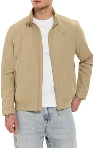Redbridge Chaqueta de entretiempo ligera con capucha oculta en cuello alto, chaqueta informal para el tiempo libre para primavera y otoño