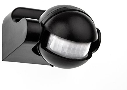 HUBER Motion 2 Infrarot Bewegungsmelder 180° Innen/Außen Bewegungssensor IP44 I 230V Bewegungsmelder LED geeignet, vertikal verstellbar, schwarz