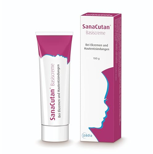 SANACUTAN Basiscreme, 150 g – Cortisonfreie Creme zur Behandlung bei Ekzemen und Hautentzündungen | Ideale Basistherapie bei Neurodermitis | Für Erwachsene, Kinder und Säuglinge