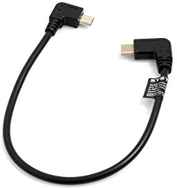 System-S USB 3.1 C Kabel Winkel zu Micro USB gewinkelt - Laderichtung USB C auf Micro USB