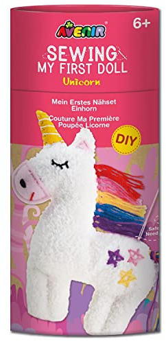 Avenir 6301620 DIY Nähset, Sewing Unicorn, Motiv Einhorn, Bastelset für Kinder, Kreativ-Set, ab 6 Jahren