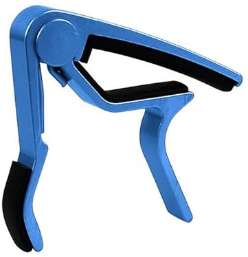OUTLETISSIMO® Capotasto Blu per chitarra acustica elettrica basso ukulele banjo e strumenti fino a 6/7 corde in lega di zinco