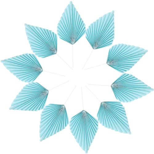 Lot De 10 Décorations Uniques En Forme D'éventail En Papier Pour Gâteaux Feuilles Dorées Pour Anniversaire Mariage
