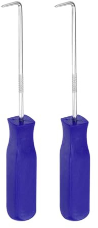 QUARKZMAN 2 Stück 90 Grad Haken 135mm Chrom-Vanadium-Stahl Cr-V TPR Kunststoffgriff Quadratisches Automobil-Pick-Tool-Set zum Entfernen von O-Ringen Kleinen Gegenständen, Blau
