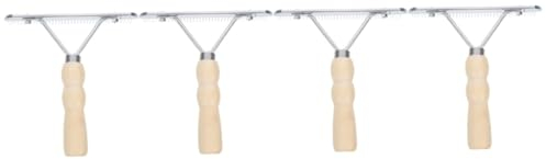 Happyyami 4 Pferdenagelrechenkamm Pferdebürste Metallbürste Reinigungsbürste Reinigungsmittel Bürste aus Rosshaar Pferdepfleger liefert Lieferungen Metallkamm Stahlkamm Werkzeug