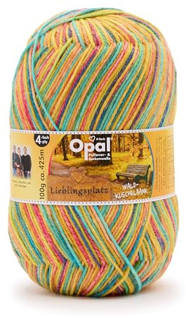 Opal Lieblingsplatz (425m) 4-Ply Yarn - Wool-Blend, for Knitting Warm Socks with Unique Colour Patterns, 11461, 1 x 100g