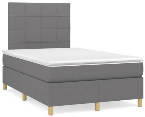 Brokky Boxspringbett mit Matratze & LED Bett Mit Bettkasten Bett Boxspringbett Betten Boxspringbett Mit Matratze Dunkelgrau 120x190 cm Stoff - 3270247