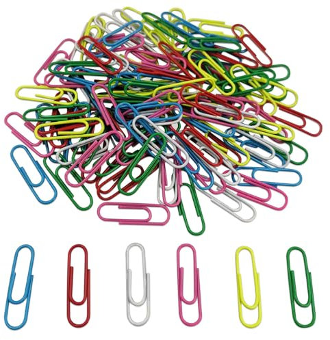 FZGUSYAF 120 Büroklammern 28MM Mehrere Farben Metall Klemmen