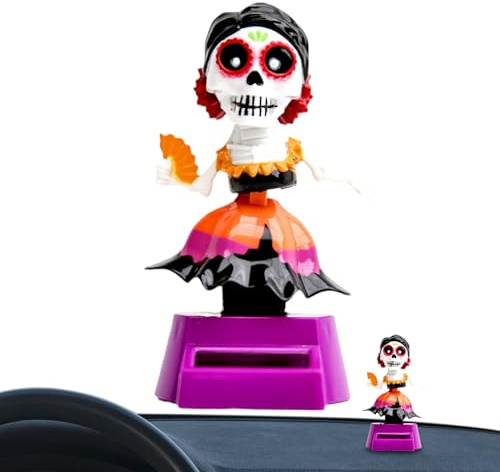 Lnhgh - Figura de calavera para tablero de instrumentos, diseño de calavera oscilante para salpicadero, decoración de esqueleto de coche, oficina, regalo para amigos adultos