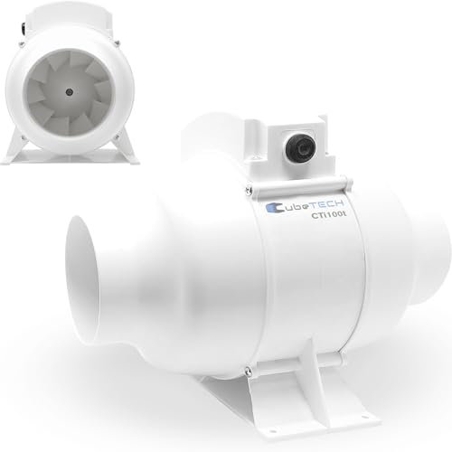 CubeTECH CTi100t 100mm (4) Inline Bathroom Extractor Fan w/Timer, Two-Speed