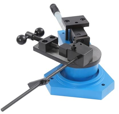 Macchina piegatrice a 360°, piegatrice a 360°, strumento per piegatura manuale in metallo, con 3 forme, per vari materiali metallici (blu)