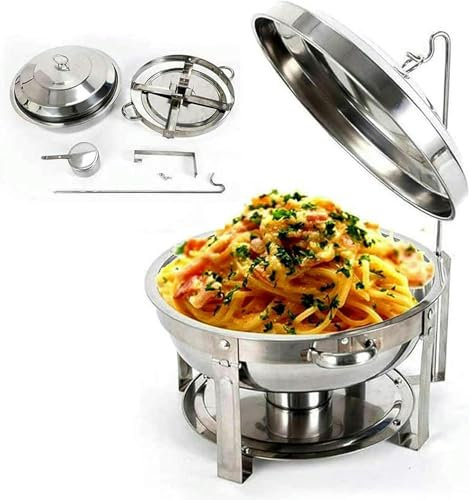 JKJZSALJ Chafing Dish De Acero Inoxidable,Juego De Chafing Dish,Calentador De Alimentos para Buffet,con Bandejas De Comida Y Soportes para Combustible,Juego Profesional De Cal