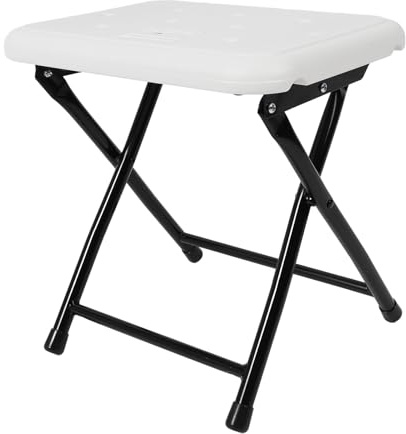 Acouto Fällbar Duschstol Duschpall för äldre, Fällbara Säte med Anti -slip Fötter, Badrumsbänkbadstol, Kompakt Vikbar Design för Badspa och Bastu
