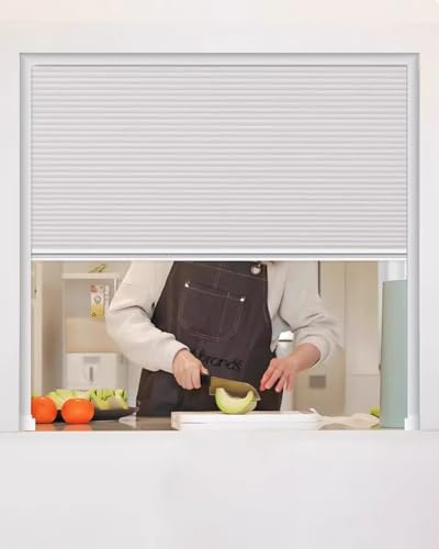 ZIMGOD Porta a Soffietto Finestra Scorrevole Pieghevole per Sportello di Servizio, Porta a Retrattile con Maniglia, Zanzariera Pieghevole Oscurante Senza Foratura(80x85cm/31.5x33.5)