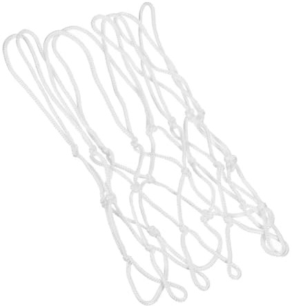 Riven 35 cm basketbollnät ersättning, bärbar nattlampa lysande basketboll ring nät 8 öglor för utomhuskorg målfälgar, vit