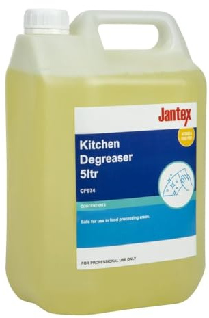 Jantex General Kitchen Degreaser Concentrate 5Ltr - Strong Grease Removal for Commercial Kitchens CF974