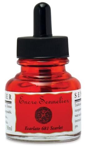 SENNELIER SNNL ENCRE À DESSIN 30ML SCARLET