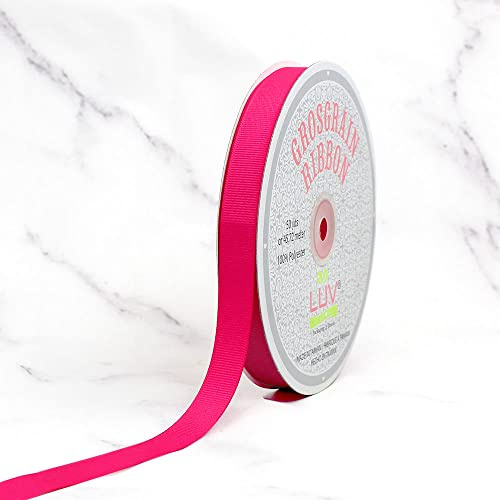 Creative Ideas 50-Yard Solid Grosgrain Ribbon, 5/8-Inch, Hot Pink