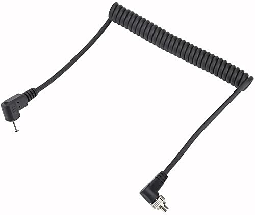 DEWIN Câble de Synchronisation du Flash de l'appareil Photo 2,5mm Vers le Cordon de Câble de Synchronisation du PC Flash Mâle avec Verrouillage à vis, fil Enroulé étendu