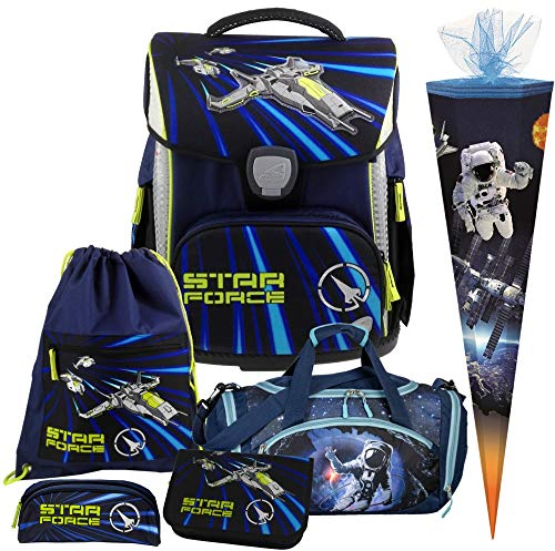 Star Force - Space - Raumschiff - Schneiders LED-TOOLBAG Plus mit LED-LEUCHTSYSTEM Schulranzen-Set 6tlg mit Sporttasche und SCHULTÜTE