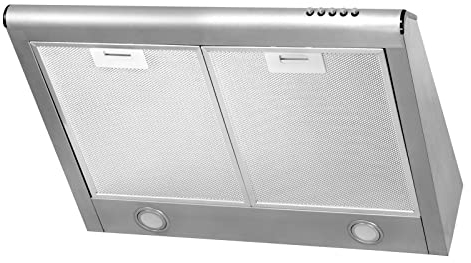 4big.fun CH591IS6 Dunstabzugshaube Abzugshaube Dunst Unterbauhaube - Abluft/Umluft - 60 cm breit - Farbe: Silber - Edelstahlgehäuse - LED-Beleuchtung [Energieklasse C]