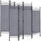 DEUBA® 2er Set Trennwand 180x160cm 4 teilig Blickdicht Freistehend Faltbar Stabil Wohnzimmer Schlafzimmer Büro Raumteiler Spanische Wand Paravent Grau