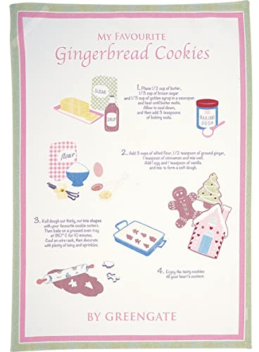 GreenGate COTTEAPPLRA0112 Laura Geschirrtuch White Piece Printed 70 x 50 cm (1 Stück)