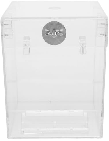 Housoutil Parrot Bath Box for Cage Hanging Bird Bath for Budgies Lovebirds and Conures Leak-Resistant Pet Shower Box Bird Cage Accessory 6.30 X 5.12 X 4.72 in