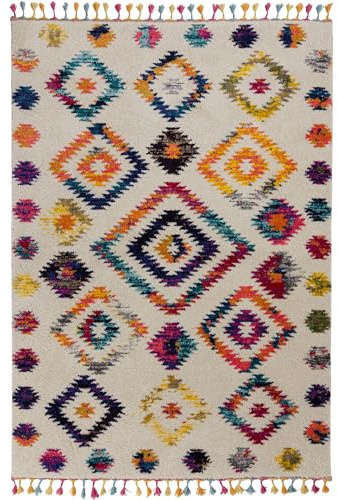 KADIMA DESIGN Bunter Pflegeleichter Teppich Arun Kim im Berber-Stil Größe: 80x150 cm