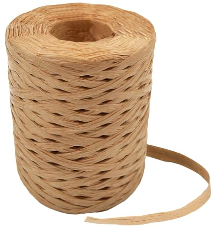 Raffia Garn Bastband 200M Geschenkband Bast Band Raffia Papiergarn Naturbast zum Häkeln Bastbänder Packschnur für taschen