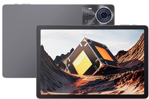 CUBOT Tab 70 - Tablet 10.95 HD+, 16GB RAM (6GB+10GB Ext.), 128GB ROM, 4G Dual SIM, Cámara 16MP, Batería 8200mAh, Android 14, Unisoc T616, Gris, Incluye Teclado y Ratón BT