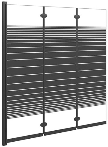Parete pieghevole per vasca da bagno, 3 pezzi, 130 x 130 cm, in vetro di sicurezza monolastra e lega di alluminio, durevole ed elegante per bagni moderni