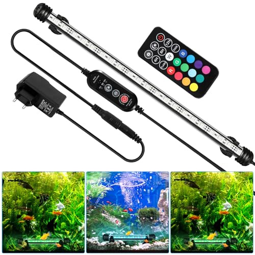 Peviasot Aquarium LED Beleuchtung, 4,2W Aquarium-Licht RGB, IP67 Wasserdicht, Aquarium-Lichtleiste mit automatischem Timer-Schalter, Geeignet für Süßwasseraquarien unterschiedlicher Größe