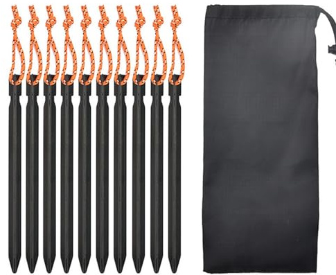 Whoasyst 10 piezas de estacas de camping para exteriores, estacas de aluminio, aleaciones, tienda de campaña, toldos resistentes para playa, toldos de aleación de aluminio, estaca de camping con