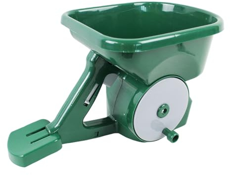 WKabnkn Spargisale regolabile a manovella manuale da 3 litri per un'applicazione precisa di fertilizzanti Sale e vialetto da giardino spargisale regolabile