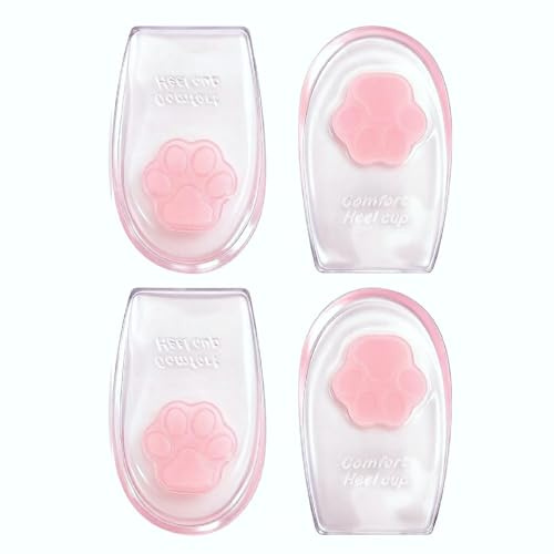 2 Pare Taloneras Silicona, Plantillas de Talón Gel Altura, Taloneras Fascitis Plantar, Almohadillas para Talón Suaves Hombre y Mujer, Reducción del Impacto Plantar, Reutilizable (L)