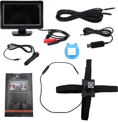 Tbest Cámara para Automóvil de bebé 1080P con Visión Nocturna Espejo de Asiento Orientado hacia Atrás de 4,3 Pulgadas para Bebés Niños Pequeños Ángulo de Visión Amplio de 150° Monitor