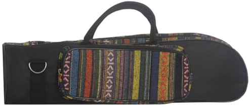 Estuche Acolchado de Tela Oxford para Trompeta Portátil | Compartimento Lateral, Diseño Étnico Distintivo, Almacenamiento Multifuncional