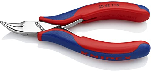 KNIPEX Elektronik-Greifzange mit durchgestecktem Gelenk mit Mehrkomponenten-Hüllen 115 mm 35 42 115