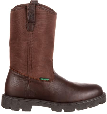 Georgia Boot Homeland Waterproof Wellington Work Boot, Brown, Size 9.5(M)