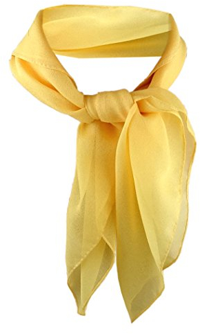 TigerTie Damen Chiffon Nickituch in gelb einfarbig unicolor - Halstuch Größe 50 cm x 50 cm