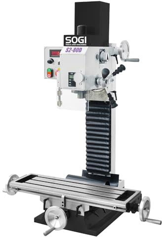 SOGI S2-80D Fresatrice verticale da banco per metalli - motore monofase 1.1 kW - testa inclinabile