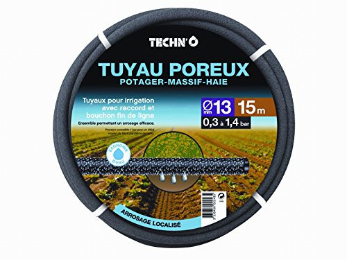 Techno 11435 Kit Tuyau Poreux avec Raccords Noir 13/16 mm/25 m