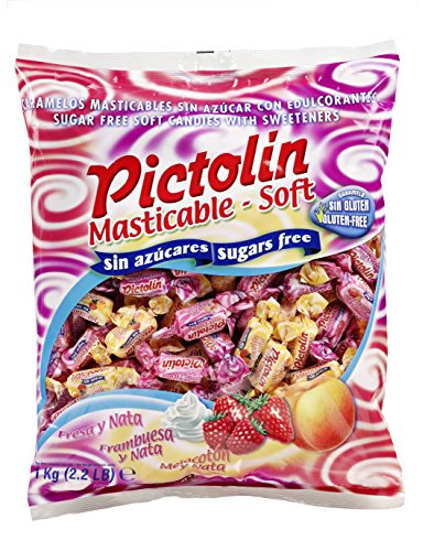 Pictolin Masticable Soft - Caramelos Masticables, Fresa, Frambuesa, Melocotón y Nata, 1 kg