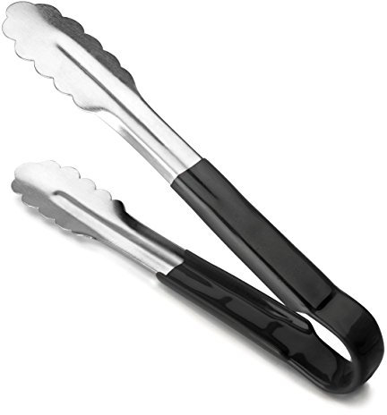 Lacor Pinza monoblocco Nera 25 cm, Acciaio Inossidabile, Nero, 24 cm